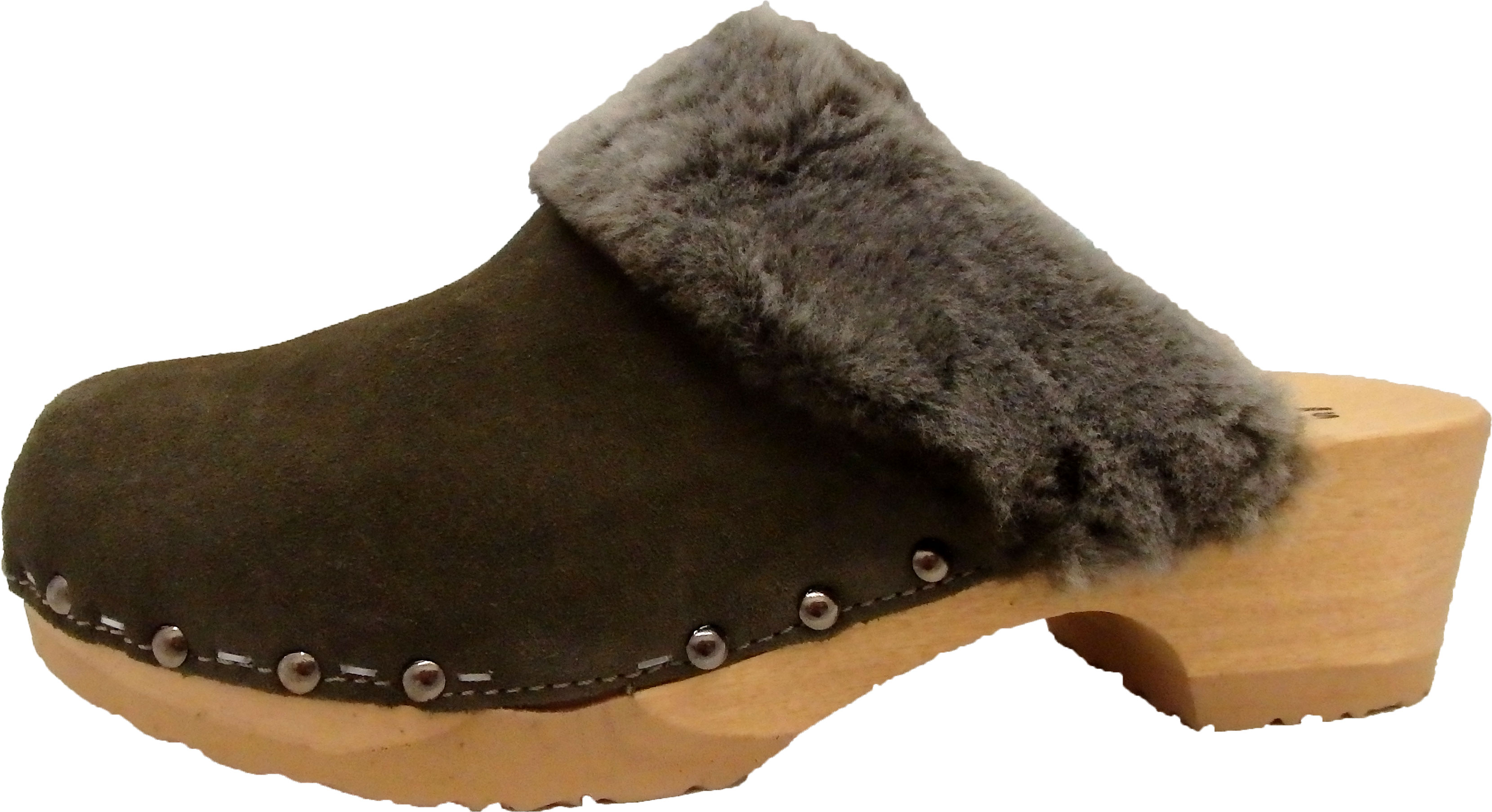 Softclox Clog TIZIA Kaschmir oliv Lammfell (natur)