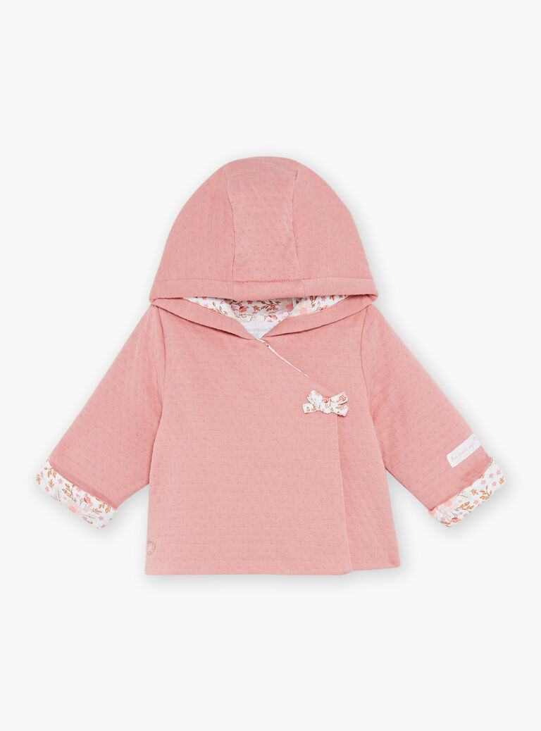 Veste à capuche en tubique rose clair