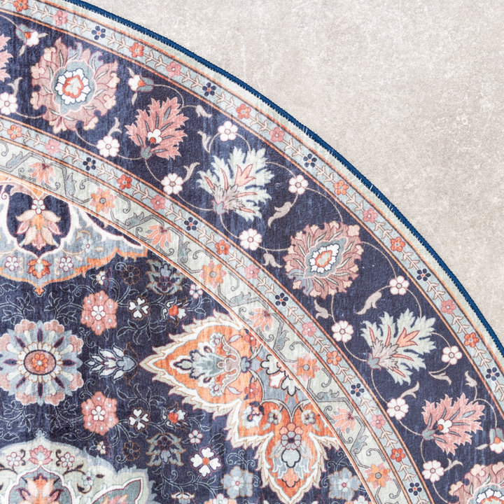 Rond vintage vloerkleed - Imagine Oriental Blauw | Rijk