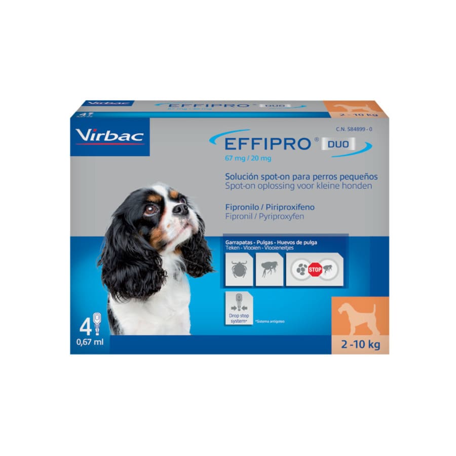 Pipetas antiparasitárias Effipro Duo para cães