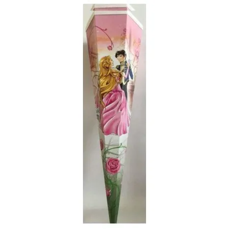 Goldbuch Schultüte Rosenball mit weißem Tüll und weißer Borde, 85 cm, eckig