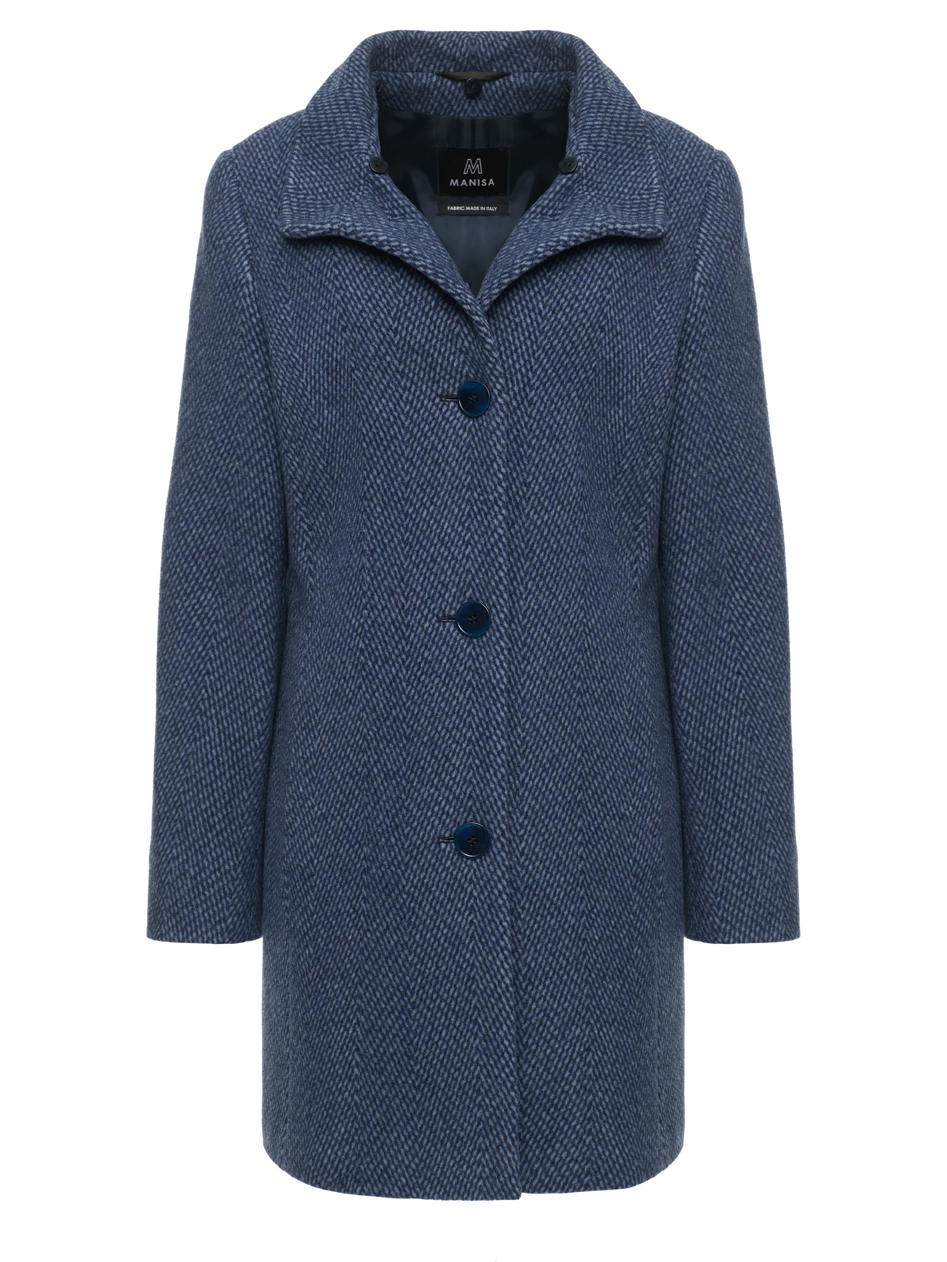 MANISA Wolljacke mit Kapuze mit Stehkragen und Kapuze, in Tweed-Optik