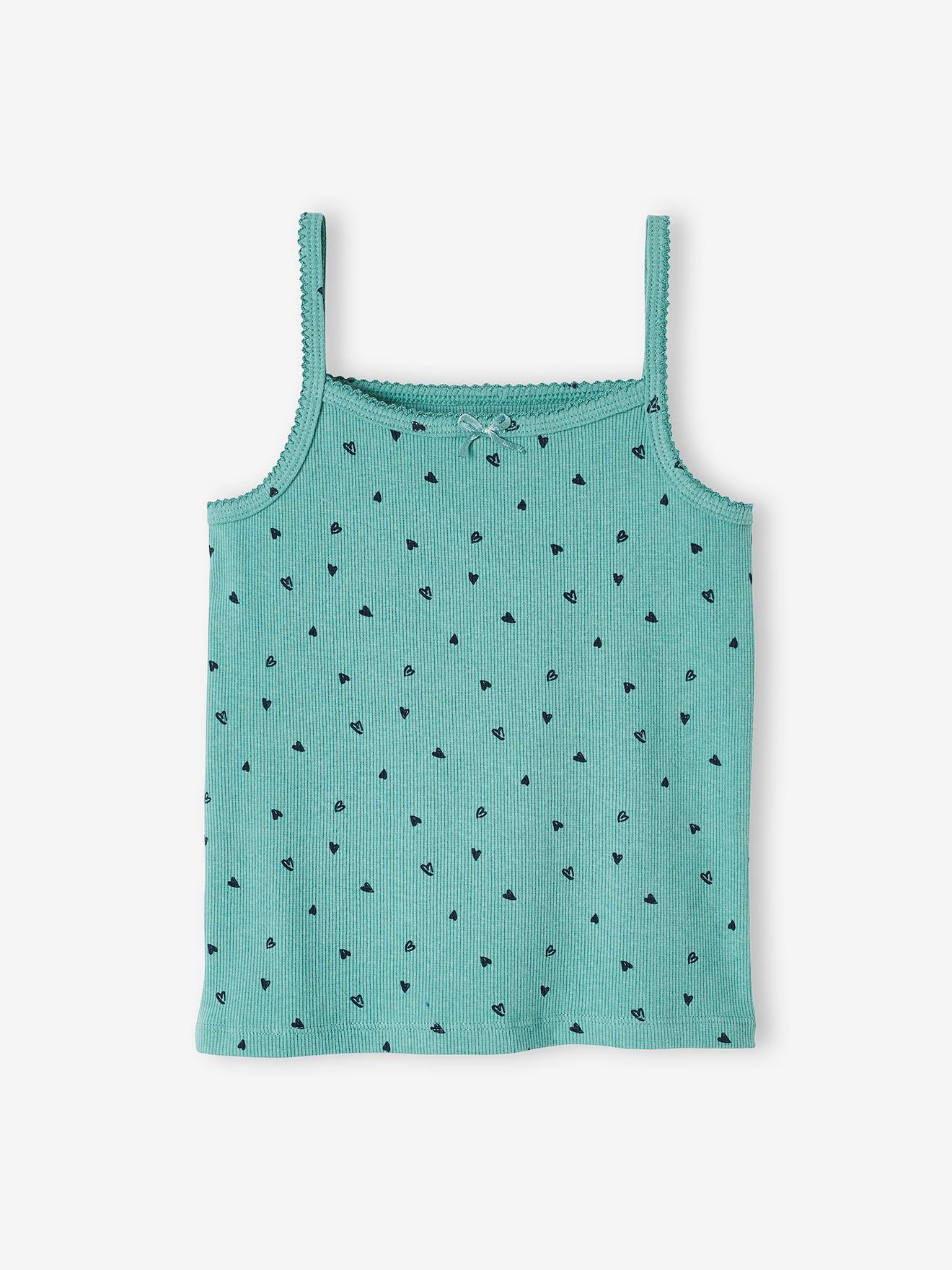 Conjunto de 3 tops estampados para meninas, estampa rosa claro.