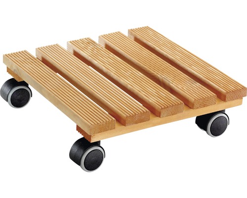 Wagner Country plantenroller met vloerbeschermende zachte wielen, grenenhout, 28x28 cm, max. draagvermogen 100 kg