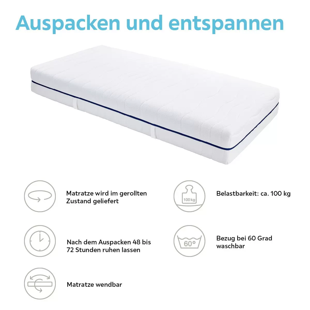 Matratze Comfort Dream 90x200 weiss