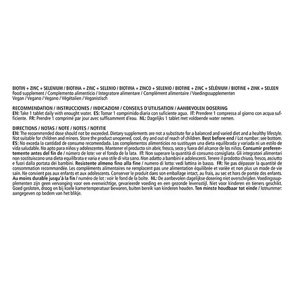Vitamaze Biotina 10mg + Zinco + Selênio 365 comprimidos