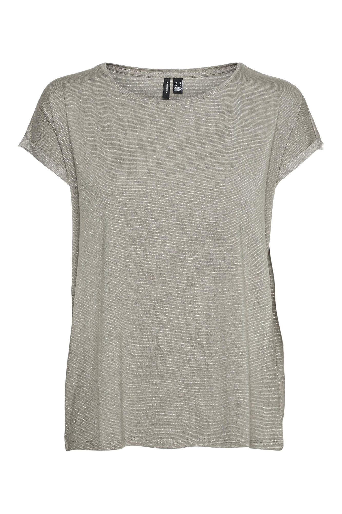 Camiseta básica com lurex - Bege