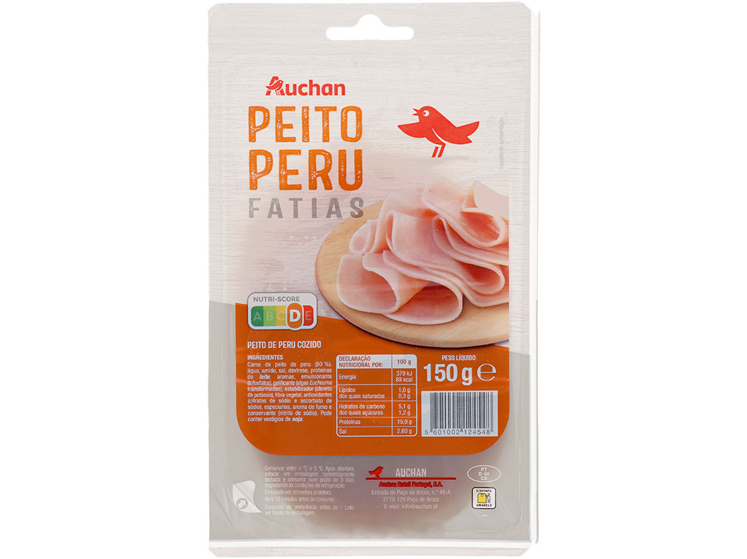 FIAMBRE DE PEITO PERU AUCHAN FATIAS 150G