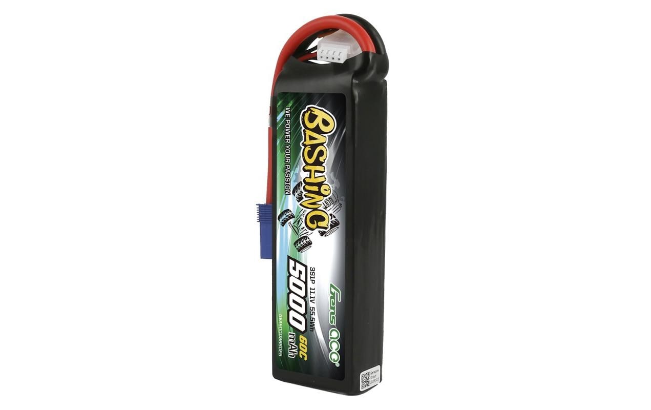 RC-Akku LiPo 5000 mAh 11.1 V 60 CGens ace Bashing 3S LiPo Akku für RC Fahrzeuge mit EC5 Stecker