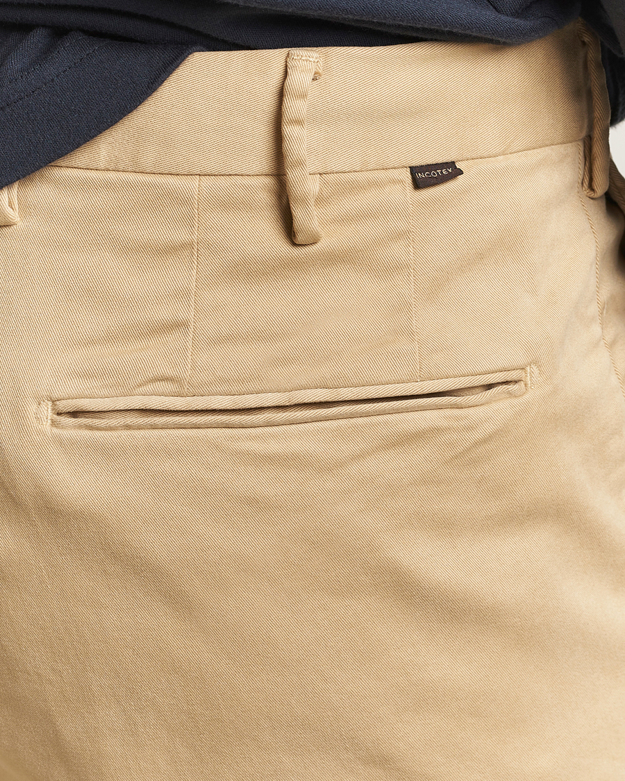 Incotex Slim Fit Cotton Stretch Chinos Beige