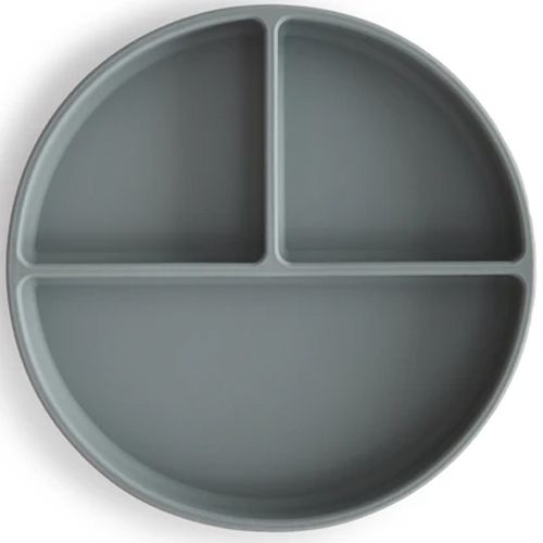 Mushie siliconen vakjesbord met zuignap - stone