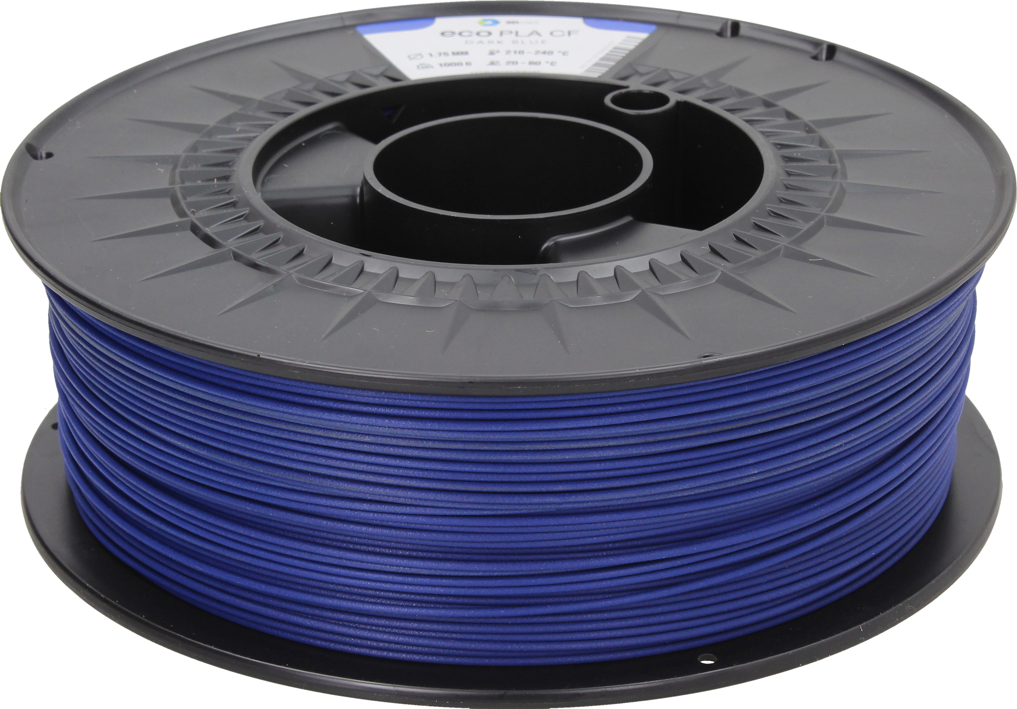 3DJAKE  ecoPLA CF Dunkelblau, 1,75 mm / 1000 g    PLA mit Carbonverstärkung für mehr Stabilität in Dunkelblau