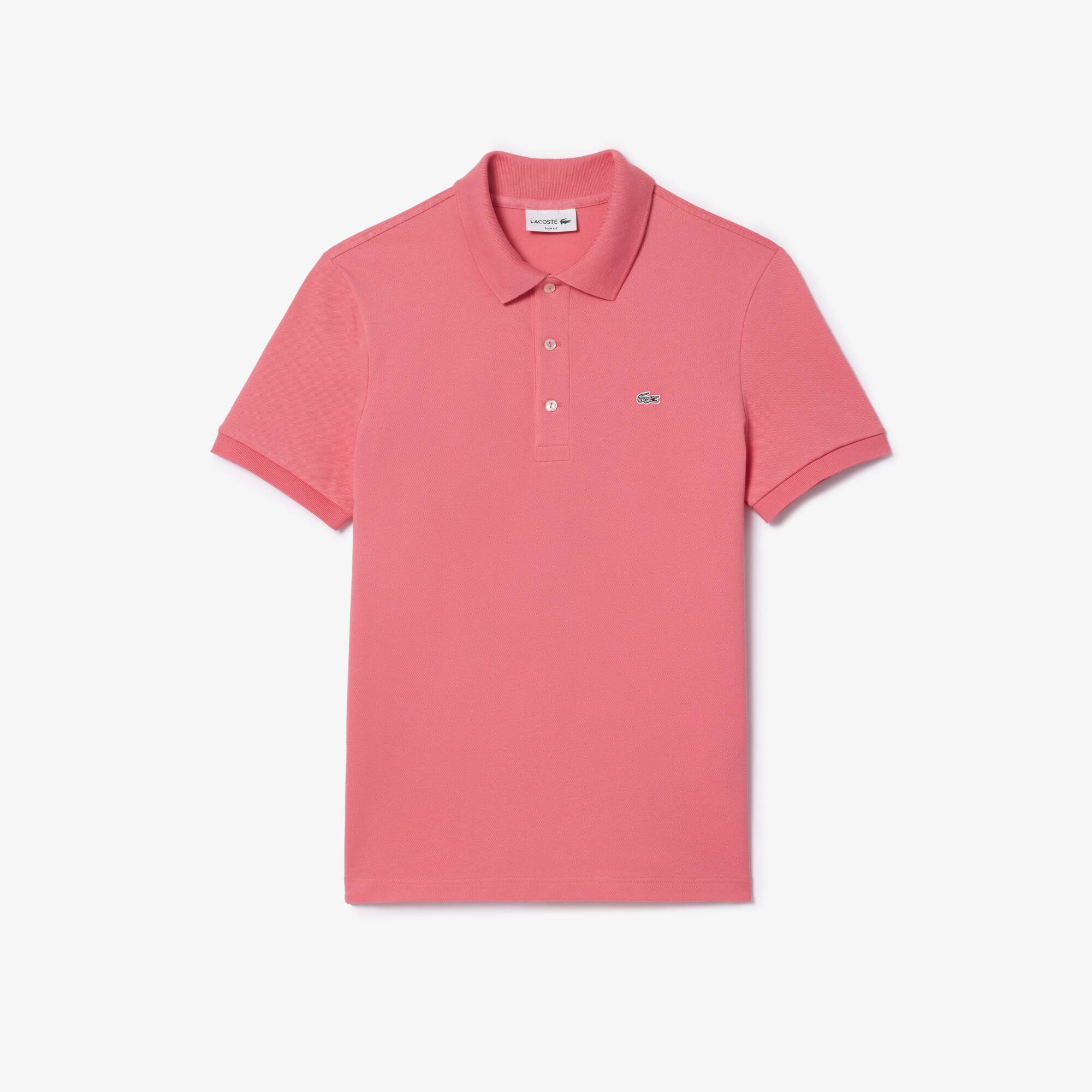 Polo slim fit coton stretch piqué crocodile gris Manches Courtes - Rose - Lacoste - Homme