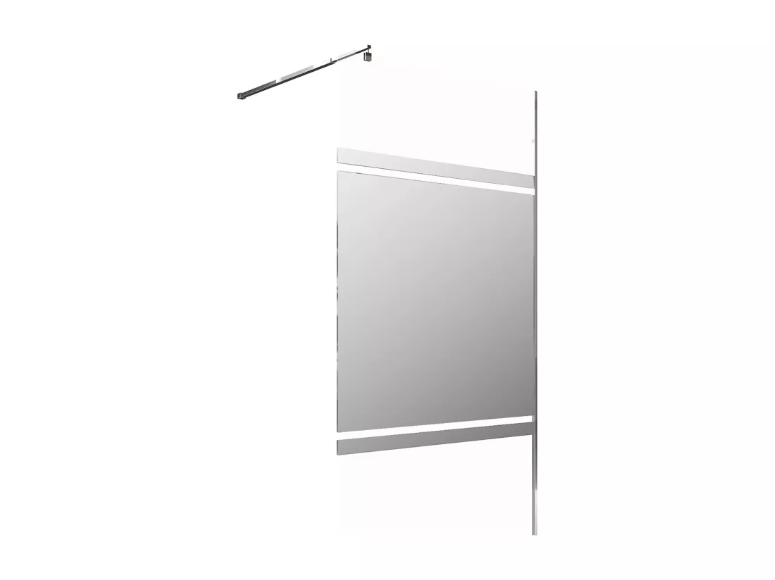 Paroi de douche à l'italienne avec effet miroir - 120 x 200 cm - ZENADO