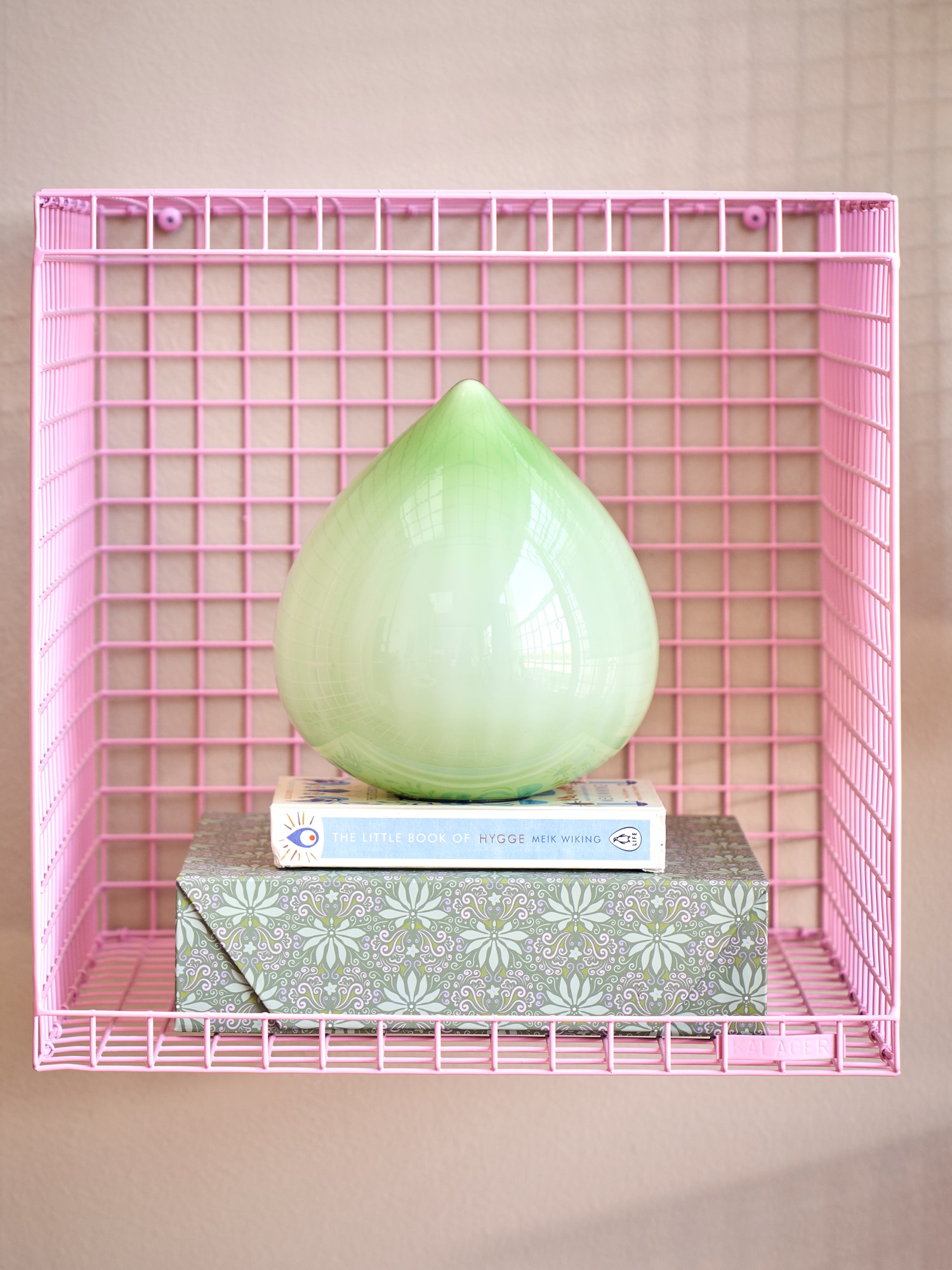 WIRE CUBIC Kube | Metal. 38,5 x 39 x 38,5 cm. | Rose | Kalager Design