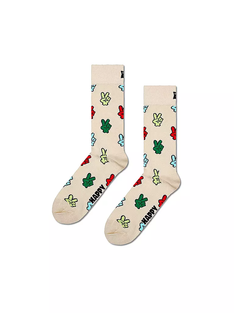 HAPPY SOCKS Herren Socken VICTORY SIGN 41-46 beige beige