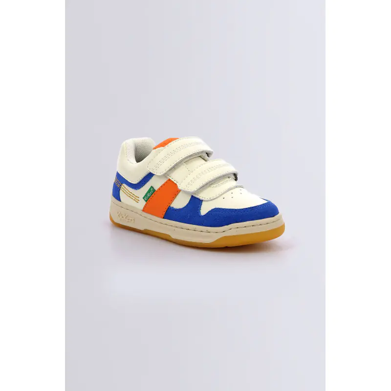 Kalido Blanc bleu orange BASKETS BASSES Synthétique Garçon