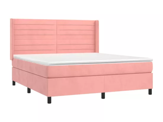 Sommier tapissier avec matelas et LED Rose 180x200 cm Velours