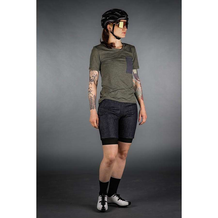 Biehler Gravel Fietsshirt Korte Mouwen Groen/Melange Dames