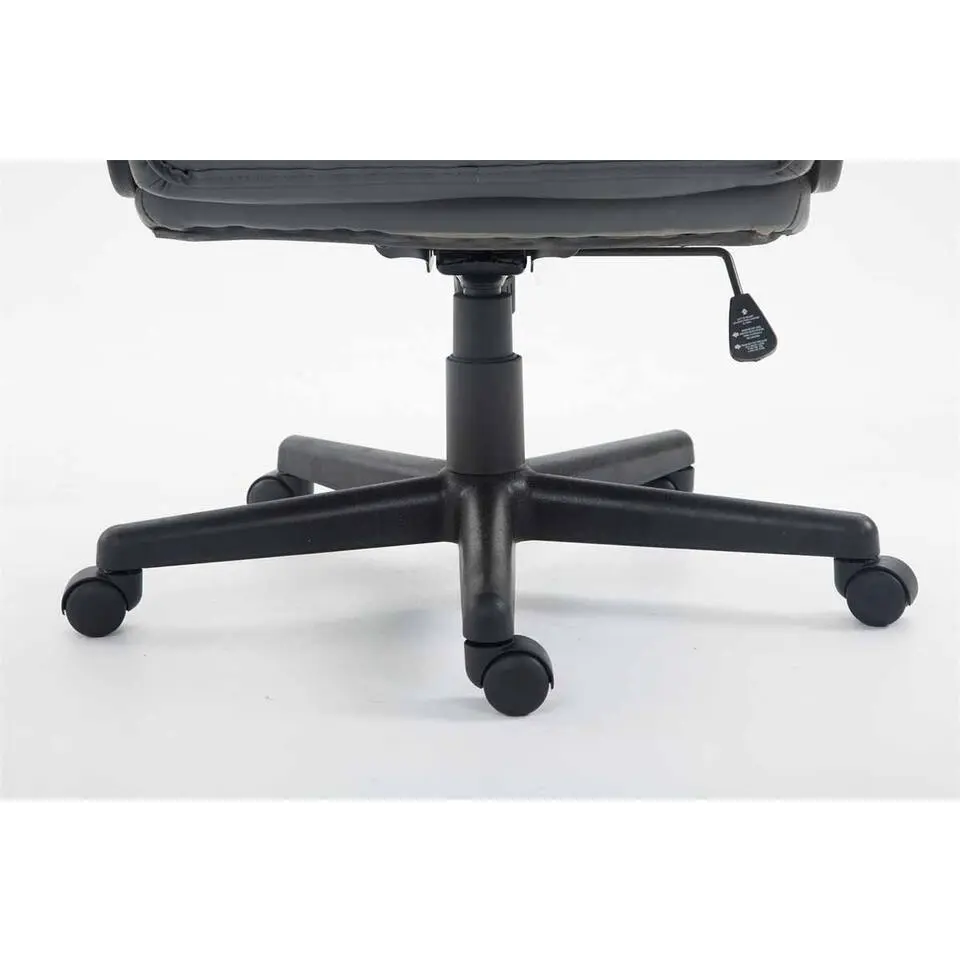 CLP Bureaustoel XL Sparta zwart Frame - Kunstleer - grijs
