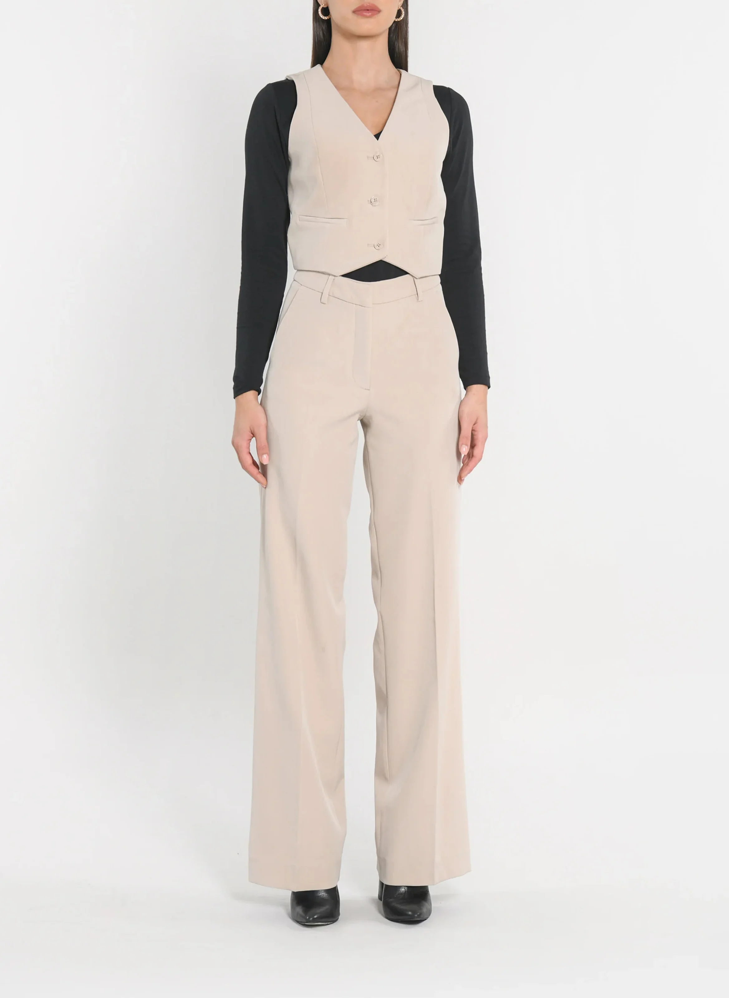 MATHILDA - Gilet de costume boutonné| Vert