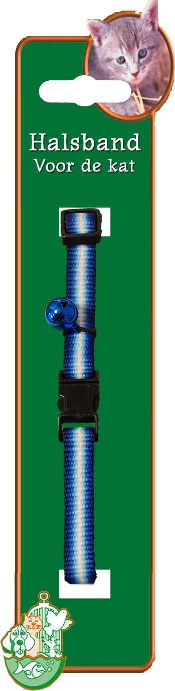 Boon kattenhalsband streep blauw/wit
