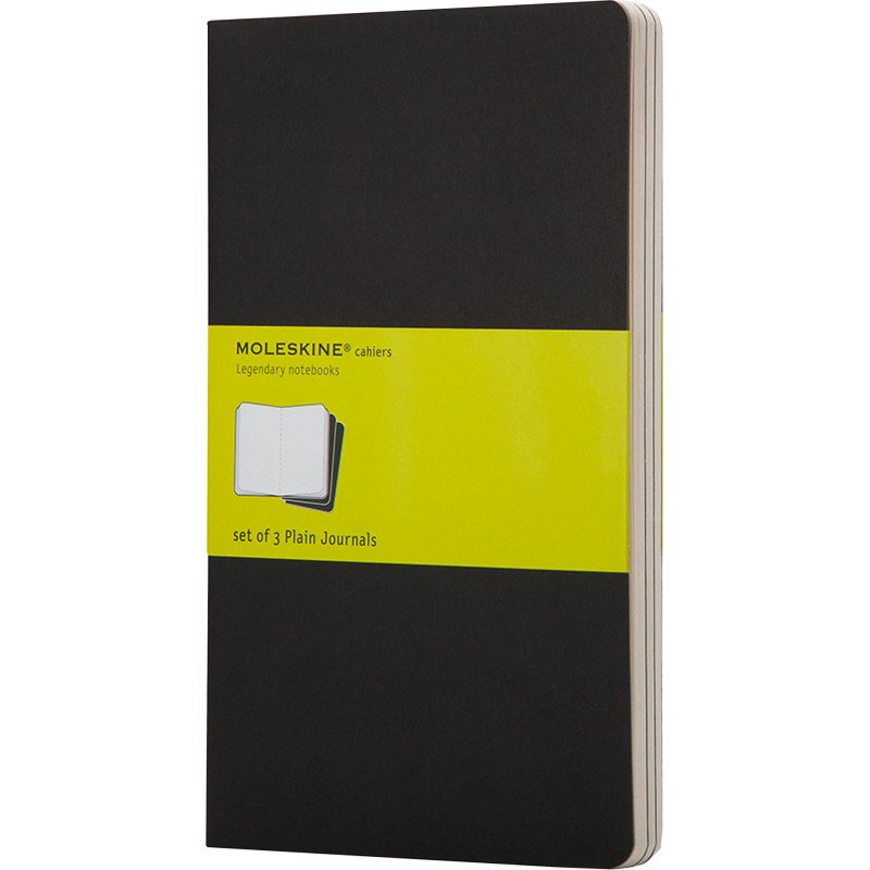 Set de 3 cahiers Moleskine 13 x 21 cm ivoire sans quadrillage 80 pages