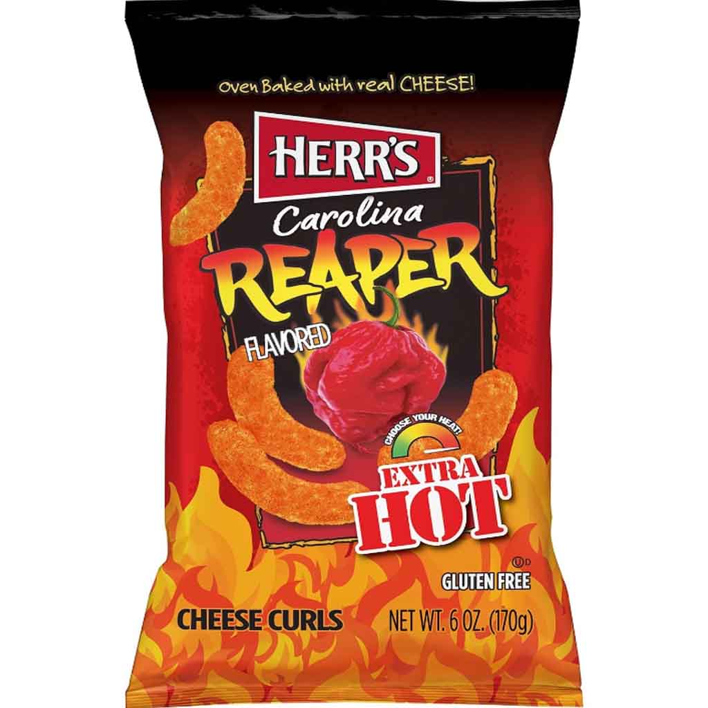 Herrs Carolina Reaper Cheese Curls 170g MHD:26.1.25