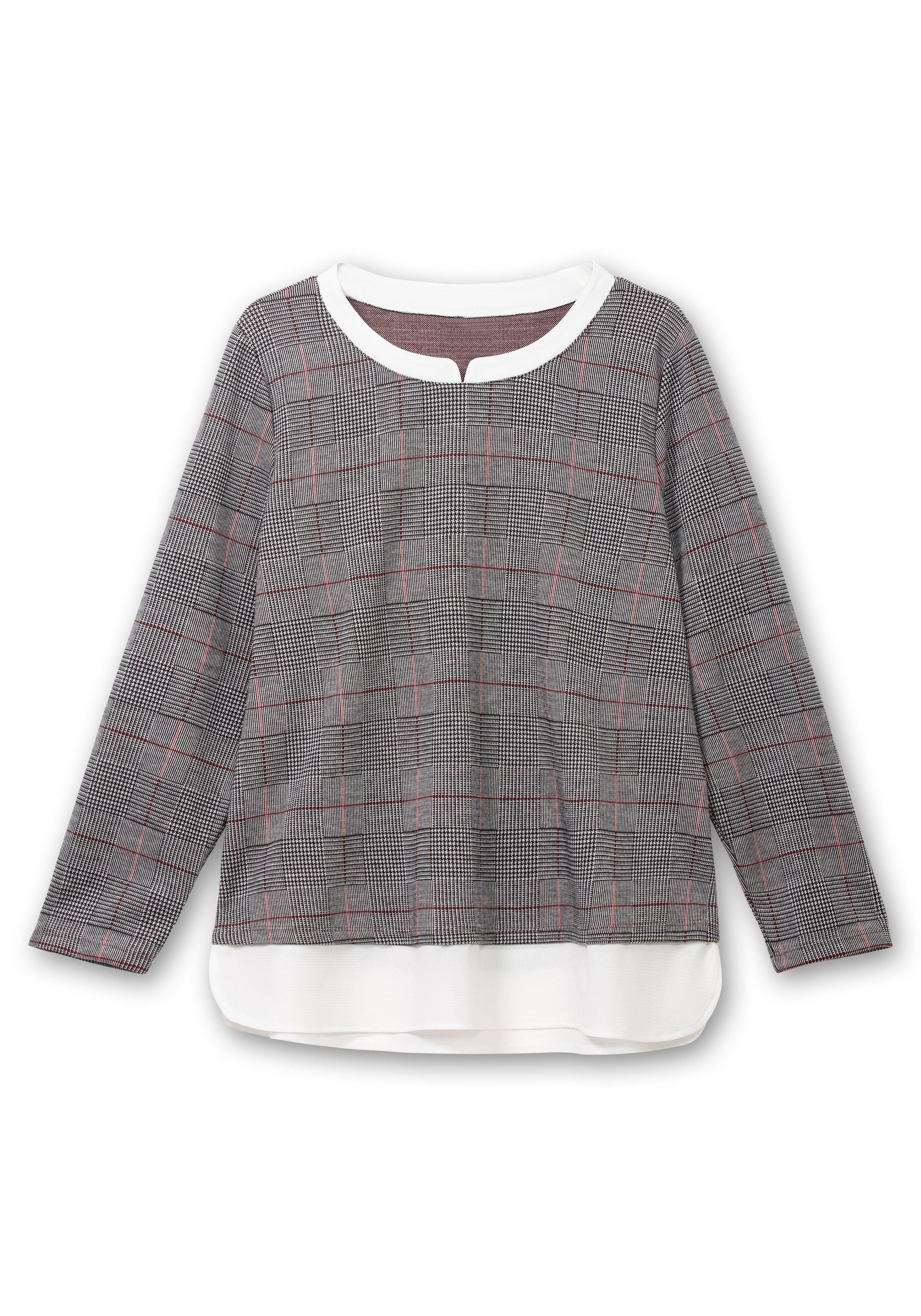 Kariertes Langarmshirt in Layeringoptik