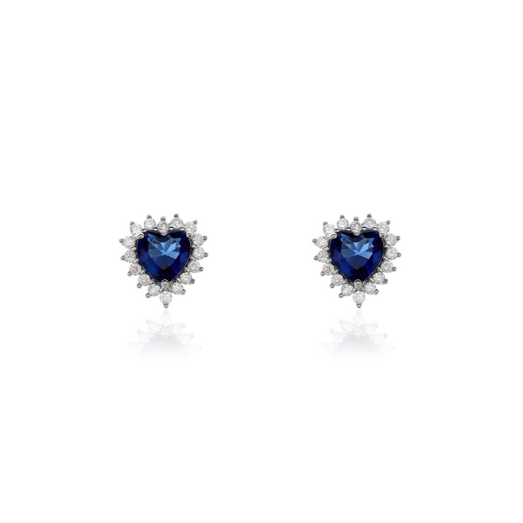 Boucles D'oreilles Puces Argent Blanc Sphinx Pierres