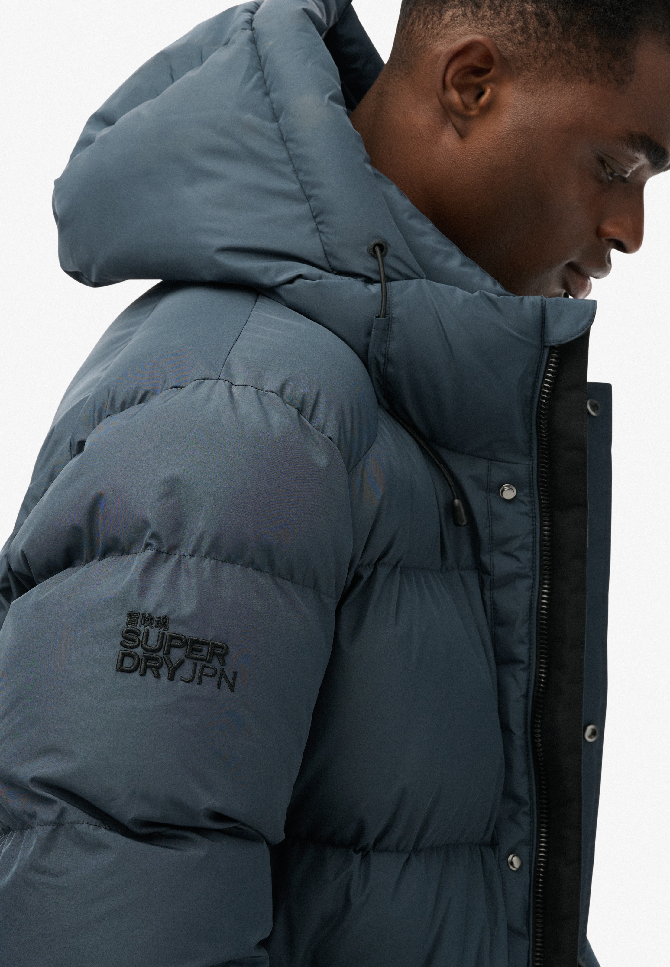 Superdry Steppjacke »HOODED SPORTS PUFFER MID JKT« mit Kapuze