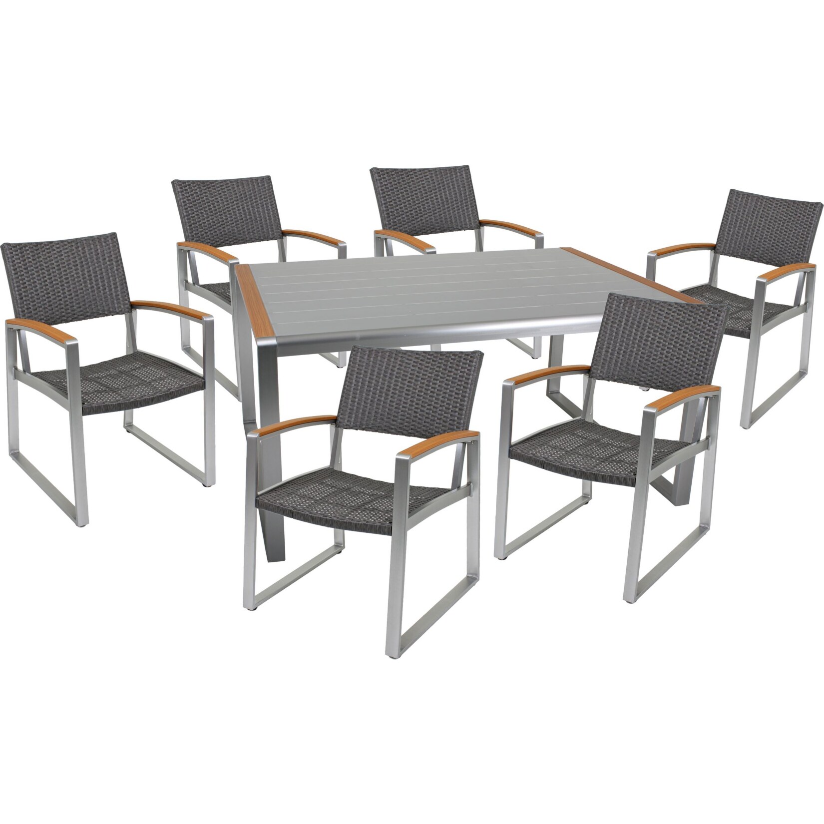 7tlg. Alu Tischgruppe Garten Sitzgruppe Lounge Set Gartenmöbel Sitzgarnitur