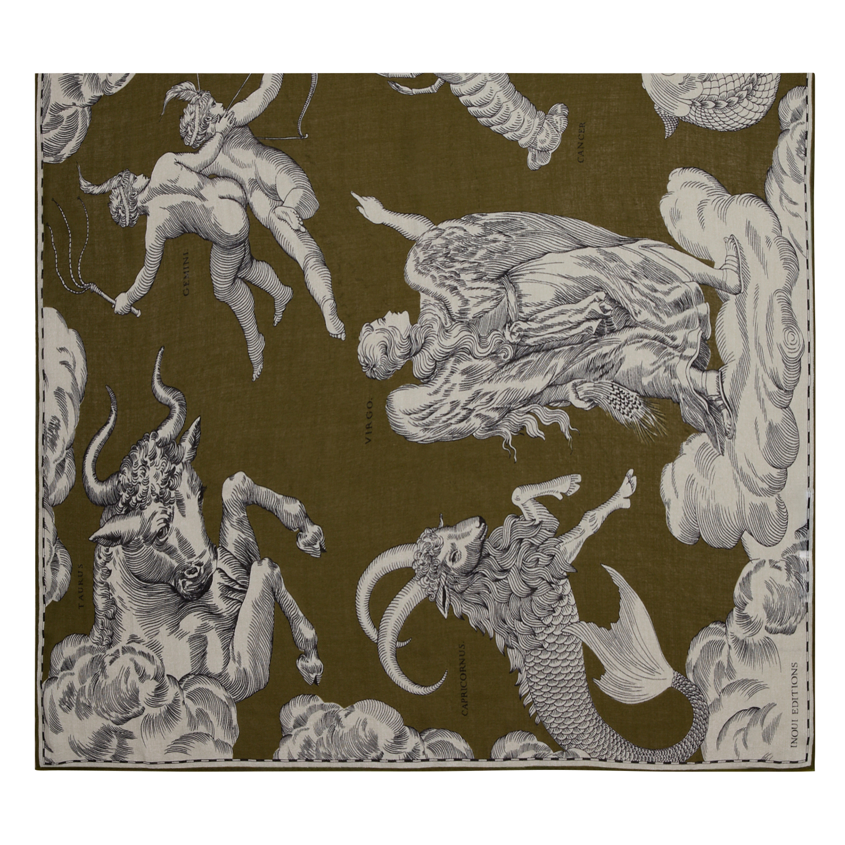 WOOL ASTROLOGIE - Foulard en laine imprimé | Kaki