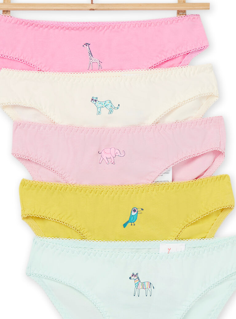Lot de 5 culottes à motif animal