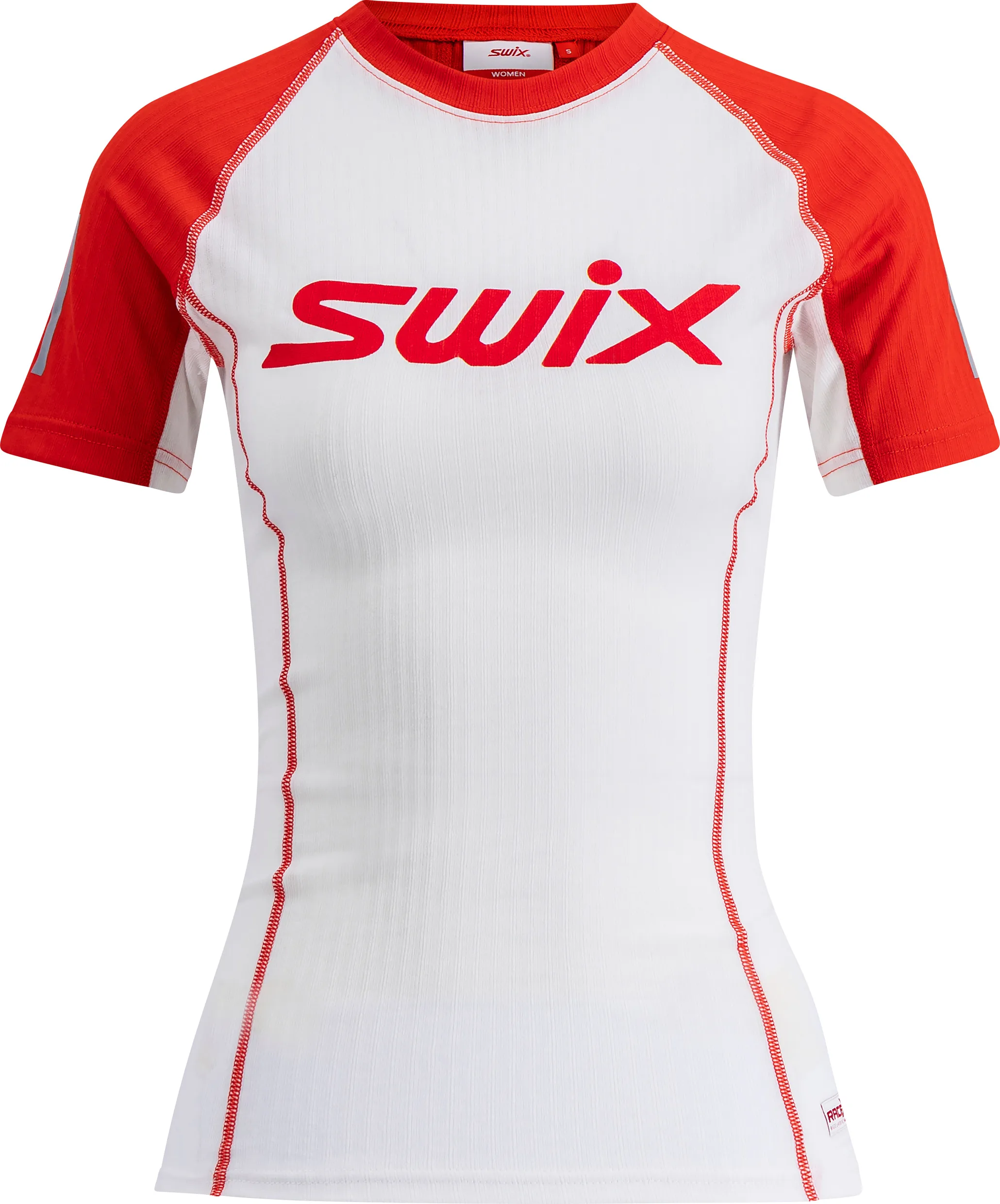 Swix Women's Roadline RaceX Short Sleeve Bright White/Fiery Red