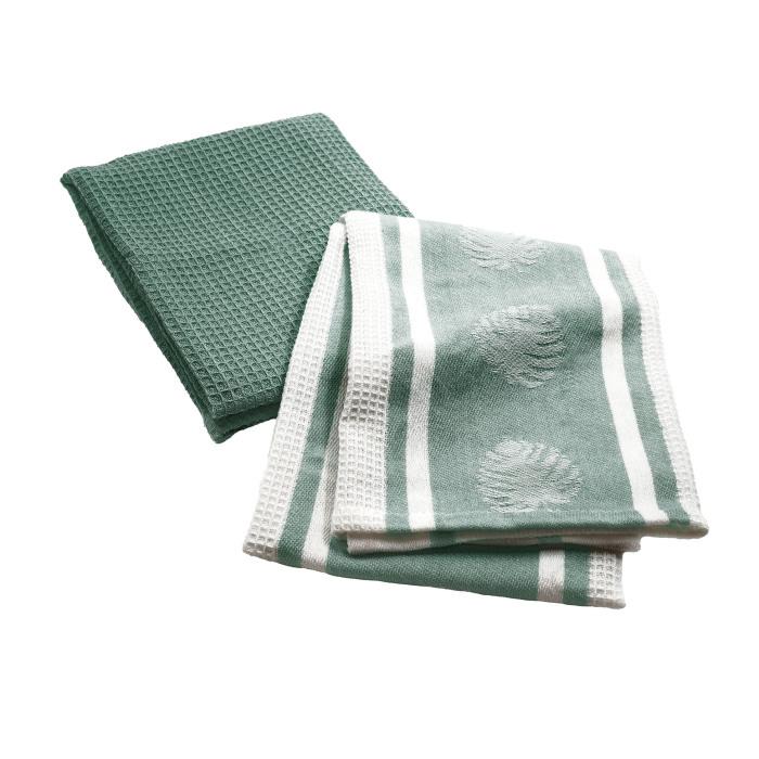 TORCHON X2 PIECES 50X70CM ARDENIA SAUGE
