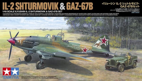 Tamiya 1/48 Ilyushin IL-2 Shturmovik & GAZ-67B-sett