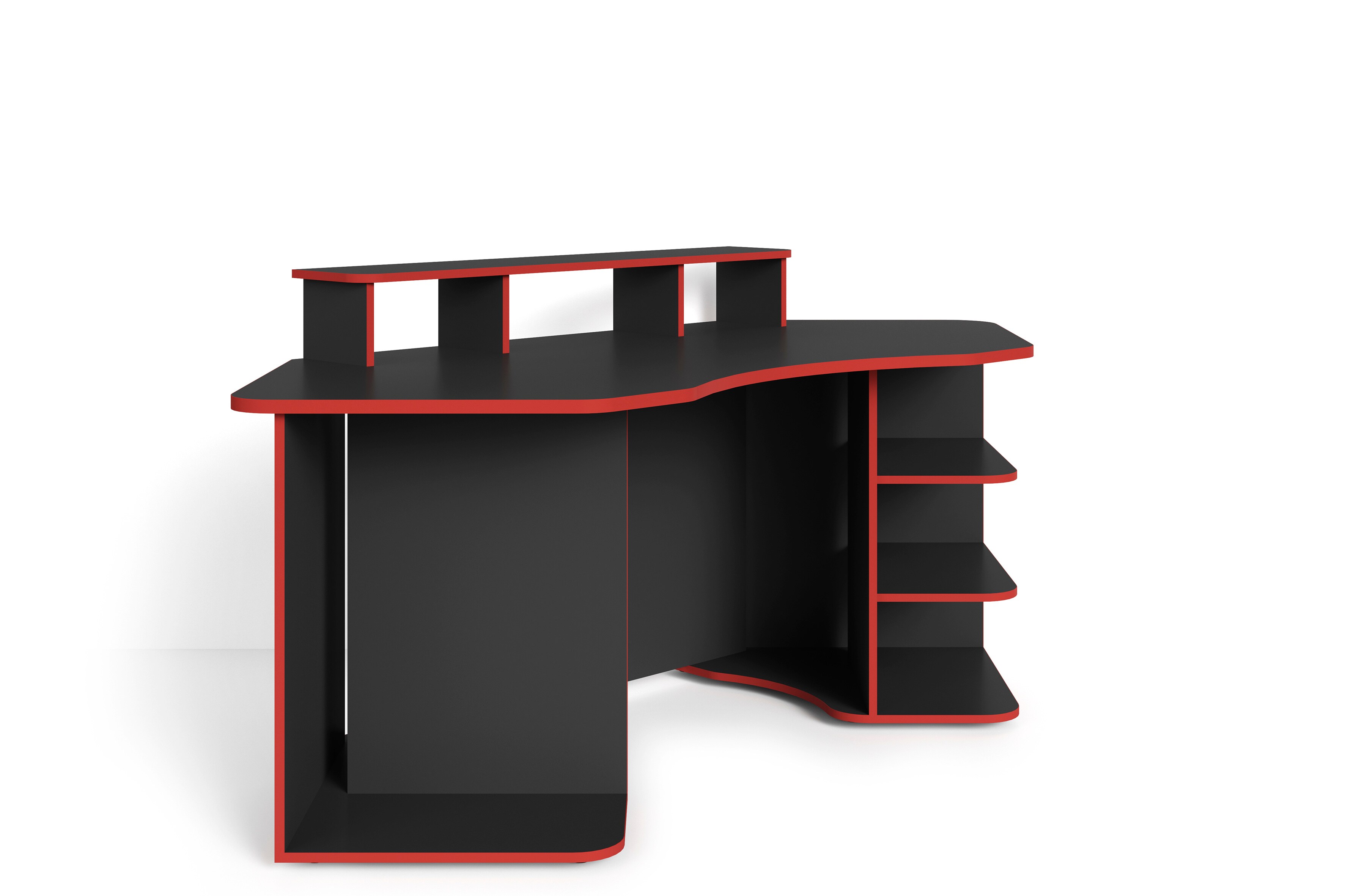 byLIVING Schreibtisch THANATOS, Breite 198 cm, schwarz, Kanten in rot