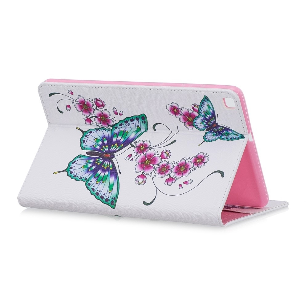 Samsung Galaxy Tab A 10.1 (2019) Leder Tasche mit Kartenfächern - Schmetterlinge