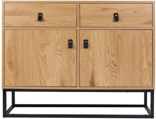 THE HOME DECO FACTORY - Bahut Buffet design bois et métal abbott - l. 100 x h. 80 cm - mar...