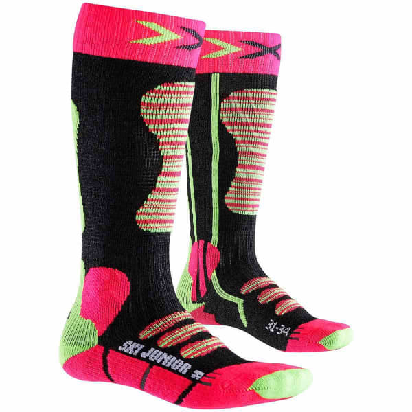 Chaussette de ski X-SOCKS SKI JUNIOR CORAIL/VERT