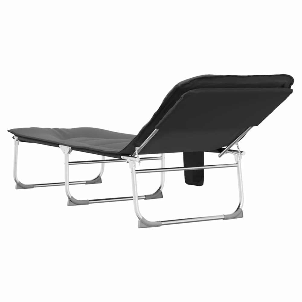 Chaise longue pliable anthracite tissu