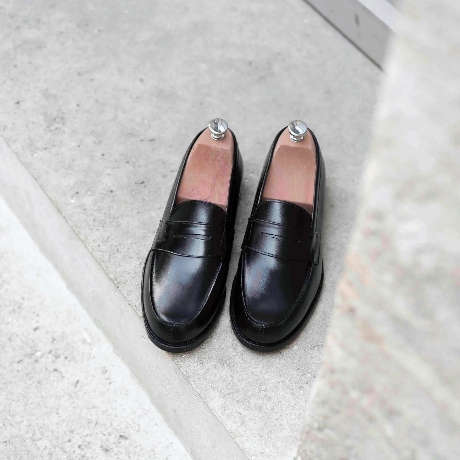Maker-Mocassin en cuir noir