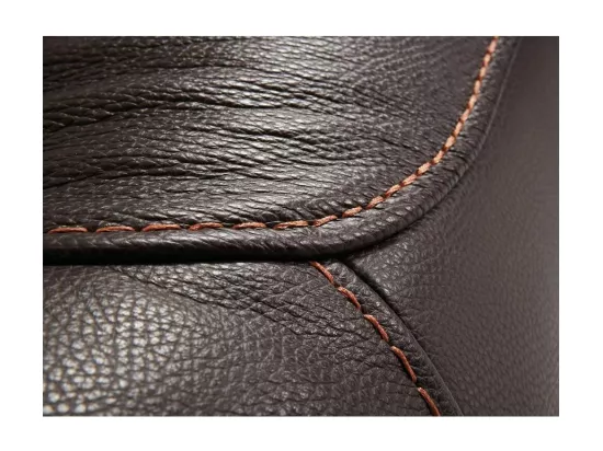 Canapé 2 places fixe cuir marron foncé Ducka 154cm