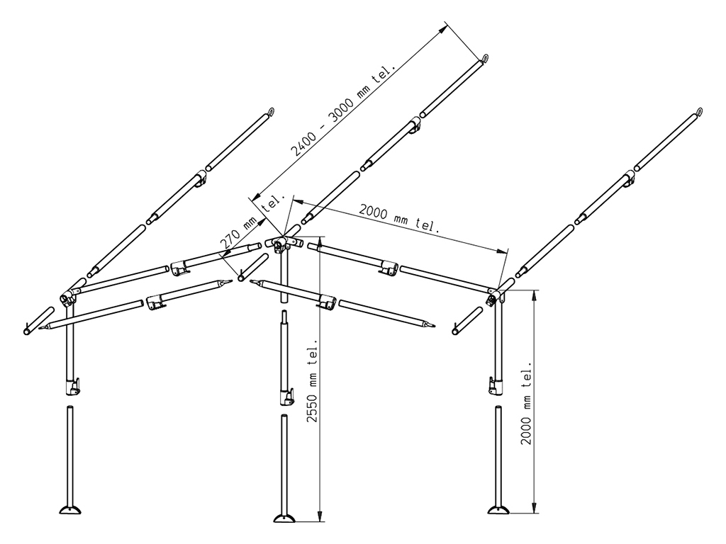 Piper voortentframe PowerGrip Staal 25 mm maat 2 - 7
