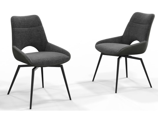 CONCEPT1 - Chaise Lot de 2C. Victoria pivotante gris anthracite