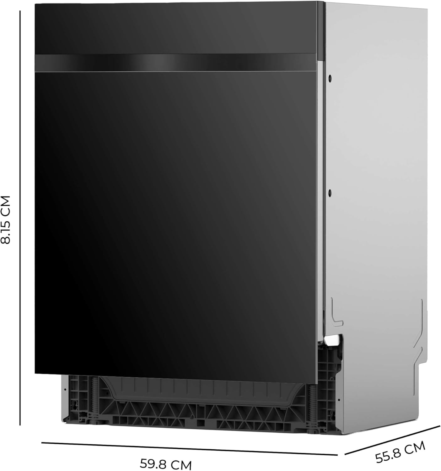 Cecotec Einbaugeschirrspüler 60 cm Bolero Aguazero 6320 Full-BI Black Glass D, 1900W, 15 Gedecke, 8 Programme, FullColor Bildschirm, Smart Wash, Turbo Dry+, AutoClean, Dual Zone Wash