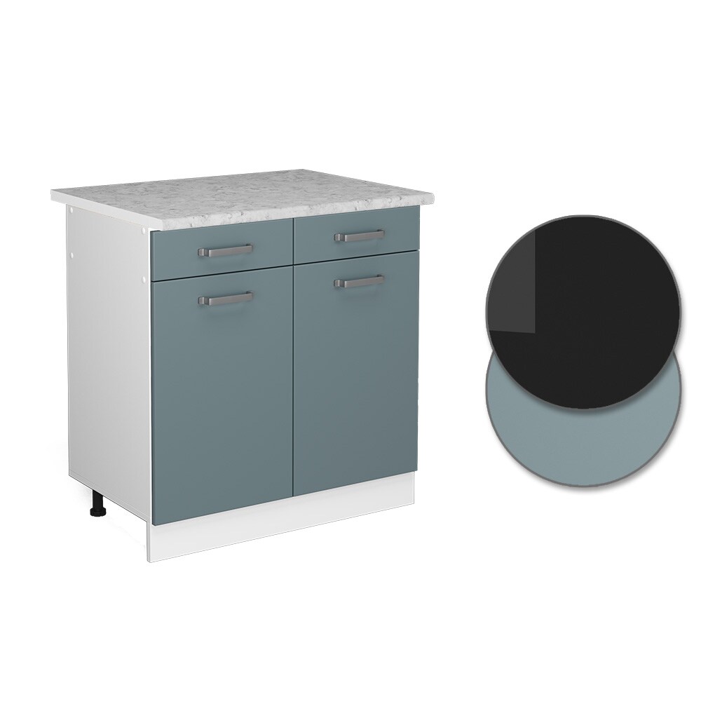 Vicco Schubunterschrank Küchenschrank R-Line Solid Weiß Blau Grau 80 cm modern Arbeitsplatte