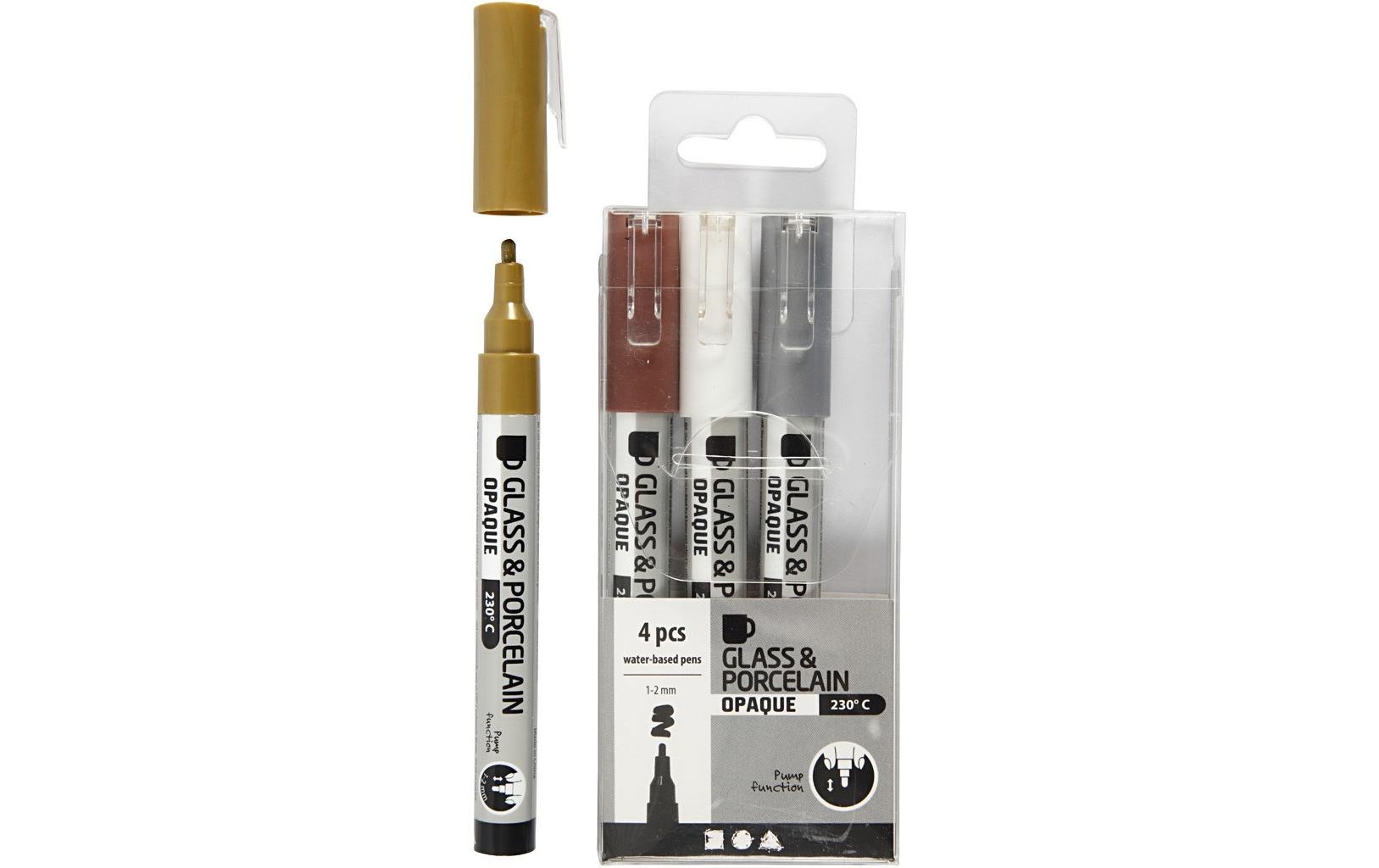Porzellanmarker und Glasmarker 4 StückGlas und Porzellanmalstifte zum Bemalen