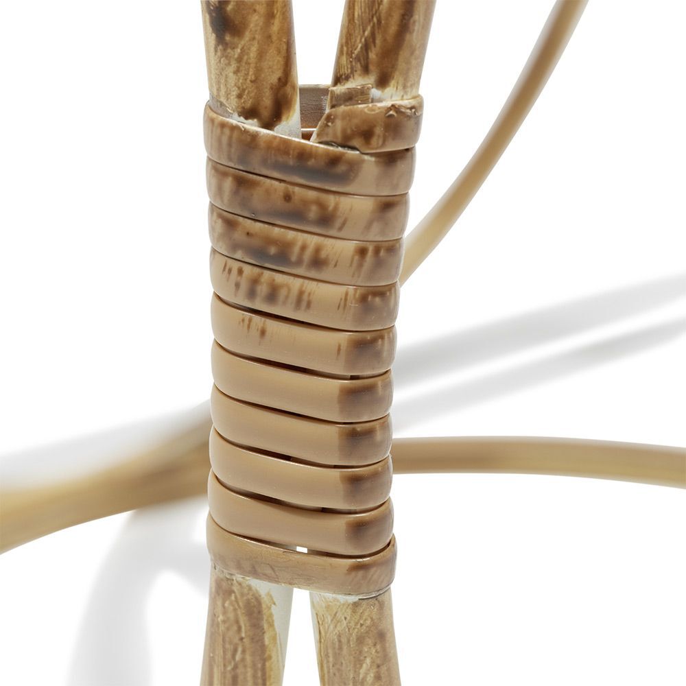 Bout de canapé Léonie rotin naturel  verre trempé Ø38xH42cm